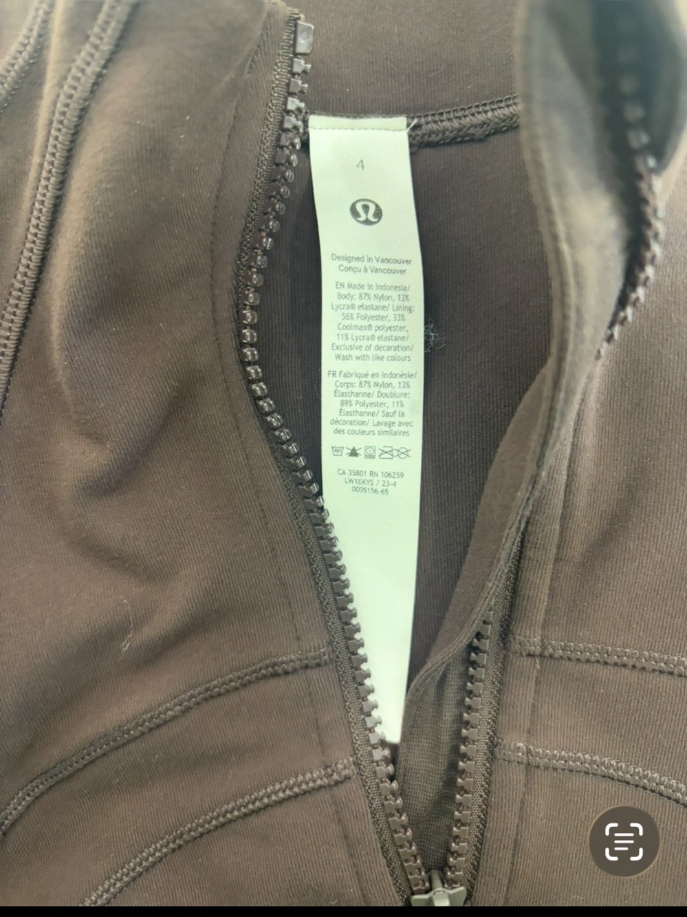 Lululemon Softstreme Long-Sleeve Half-Zip Dress Brown
 LongSleeve mock neck - Picture 7 of 10